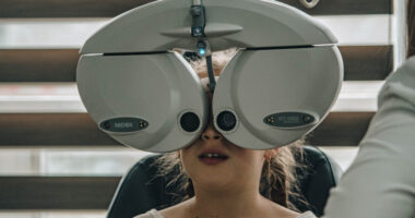 CLN2 eye exams/Batten Disease News/child getting an eye exam