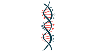 An illustration of a DNA strand highlights its double-helix structure.