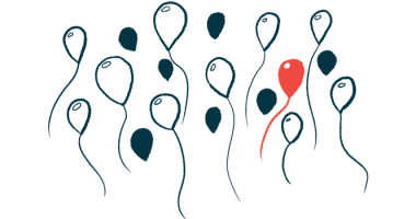 A single red balloon stands out in a group of black and white ones.