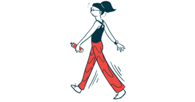 An illustration of a person walking.