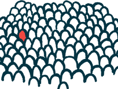 A red circle is highlighted among many white ones in a crowd.