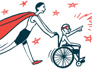 rare disease clinical trial participants | Batten Disease News | Illustration of woman in cape pushing child in wheelchair