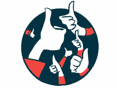 Multiple hands are shown giving the thumbs-up sign.