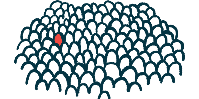 A illustration of rare shows a lone person in a crowd.