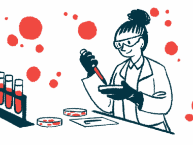 A scientist works in the lab with test tubes and dishes.