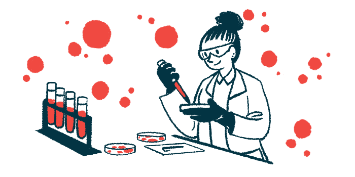 A scientist works in the lab with test tubes and dishes.