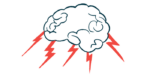 An illustration of a brain with lightning bolts emanating from it.